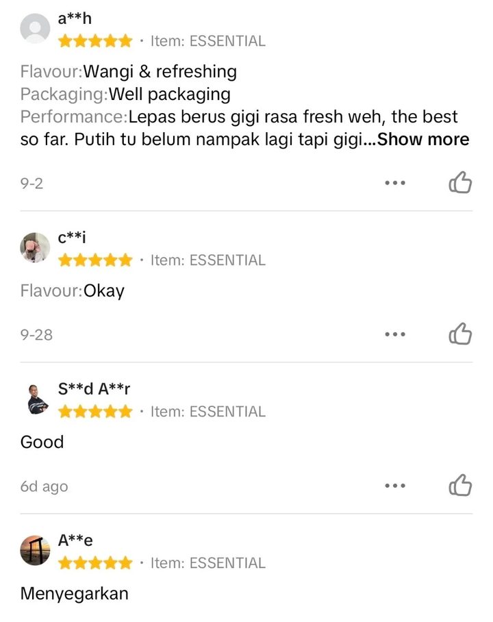 Review pelanggan SmileHerb - 5 bintang